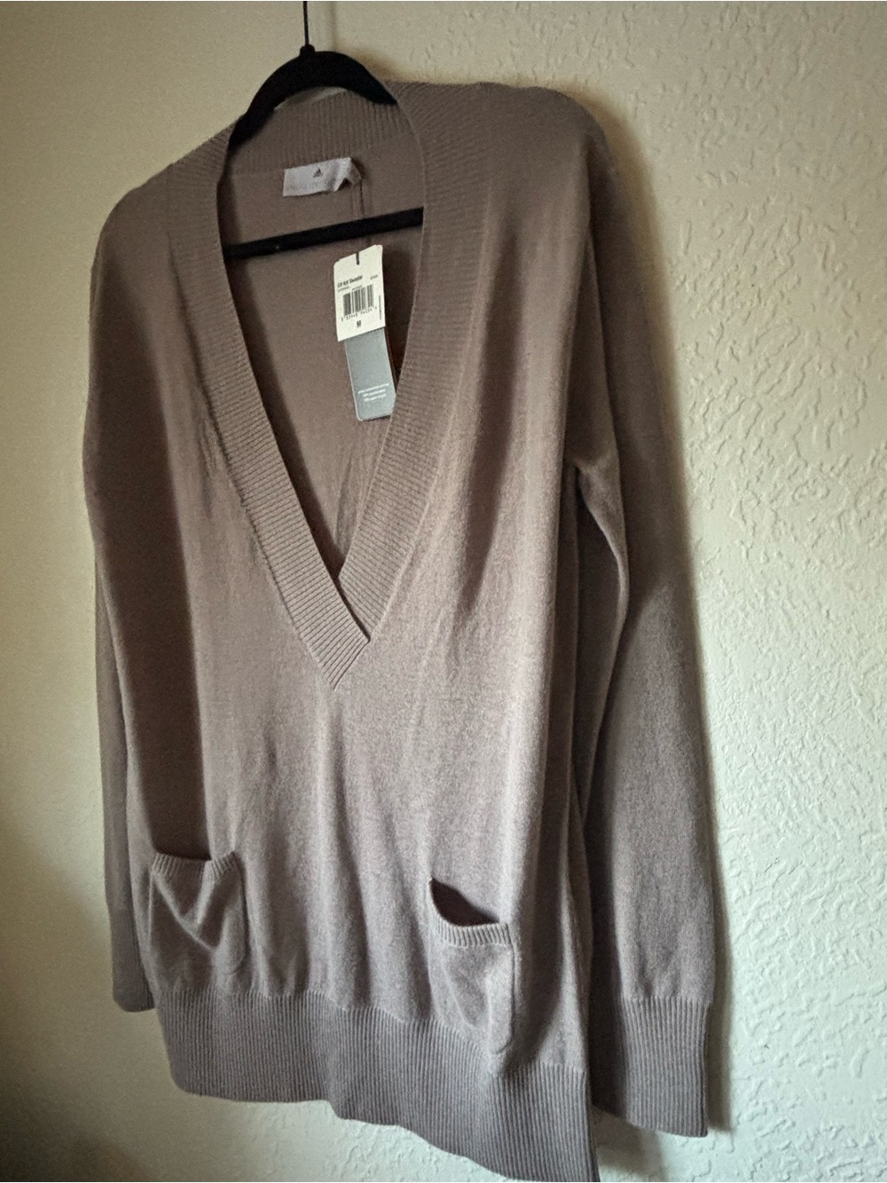 NWT adidas by Stella McCartney Deep V-Neck Knit Pocket Sweater - Size M